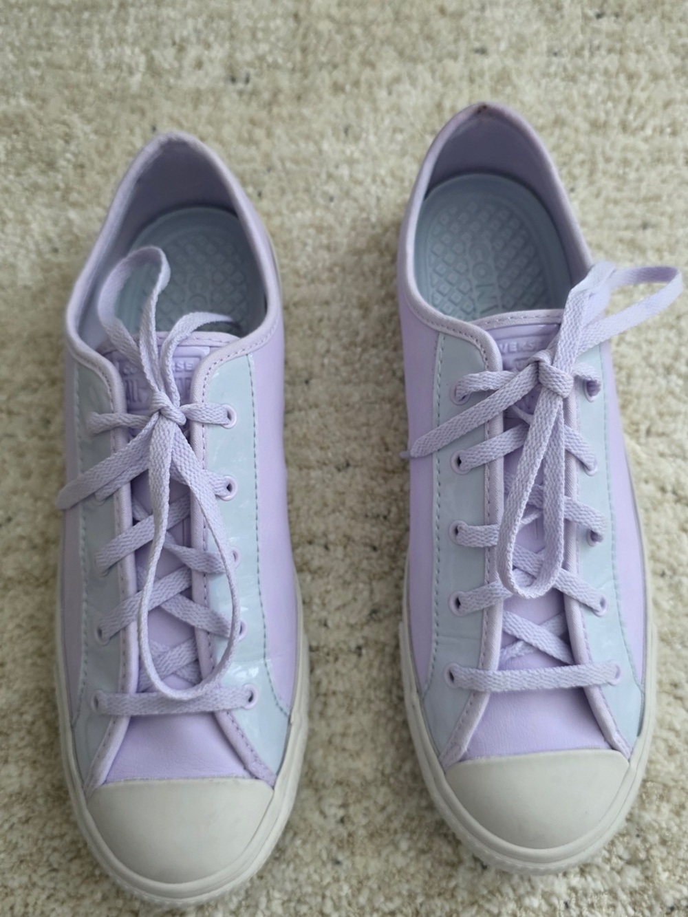 Converse Lavender Low-Top Lace-Up Sneakers